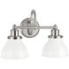 Felix 2 Light 16 inch Brushed Nickel Vanity Light Wall Light