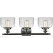 Ballston Large Bell 3 Light 26 inch Oil Rubbed Bronze Bath Vanity Light Wall Light in Clear Glass, Ballston