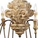 Wood Carved 8 Light 49 inch Distressed Painted Chandelier Ceiling Light
