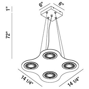 Vision LED 14 inch White/Black Pendant Ceiling Light