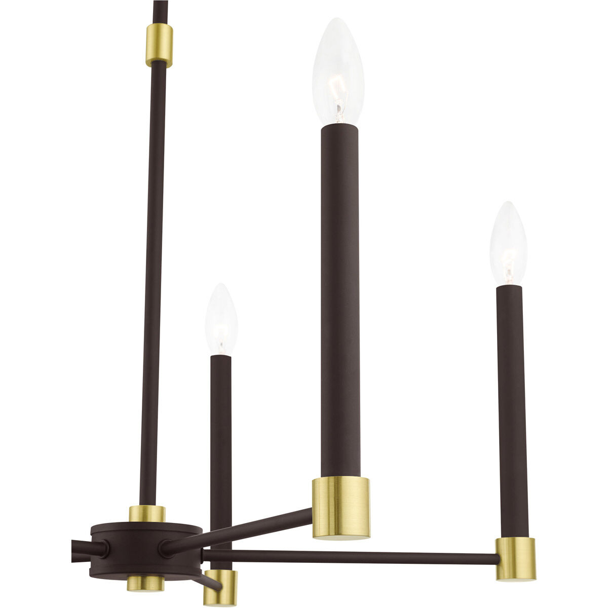 Karlstad 5 Light 24 inch Bronze with Satin Brass Accents Chandelier Ceiling Light