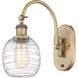 Ballston Belfast LED 6 inch Brushed Brass Sconce Wall Light in Deco Swirl Glass