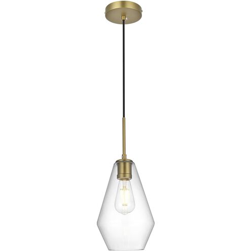 Gene 1 Light 7 inch Satin Gold Pendant Ceiling Light