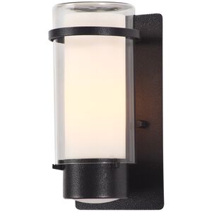 Essex 1 Light 9.5 inch Hammered Black Outdoor Sconce in Half Opal Glass