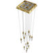Aspen LED 20 inch Brushed Brass Multi Port Pendant Ceiling Light in Bubbled