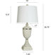 Brussels 36 inch 150 watt Antique White Table Lamp Portable Light