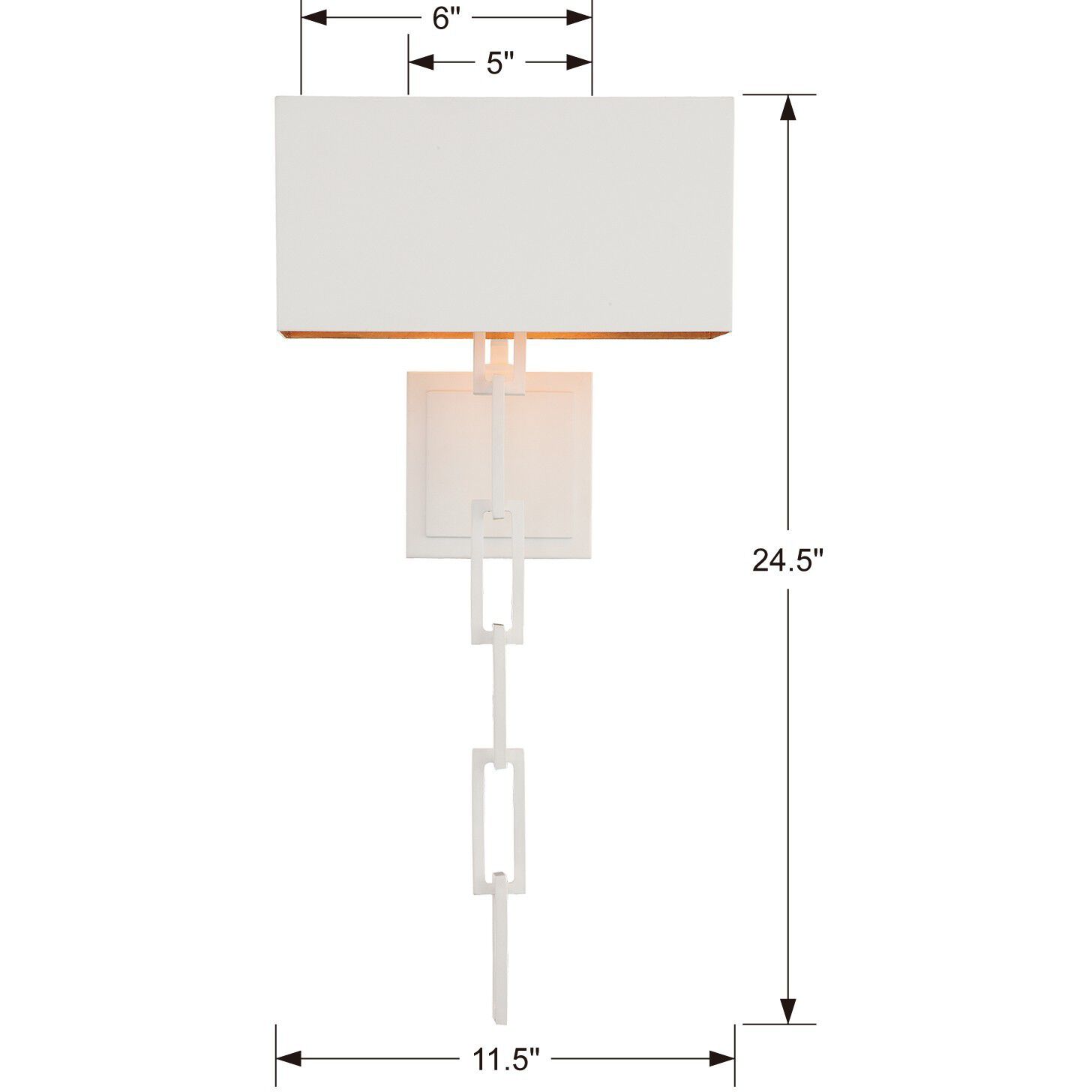 Alston Sconce Wall Light in Matte White and Antique Gold