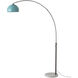Half Dome 92 inch 14 watt Black Nickel and White Arc Floor Lamp Portable Light in Turquoise Steel