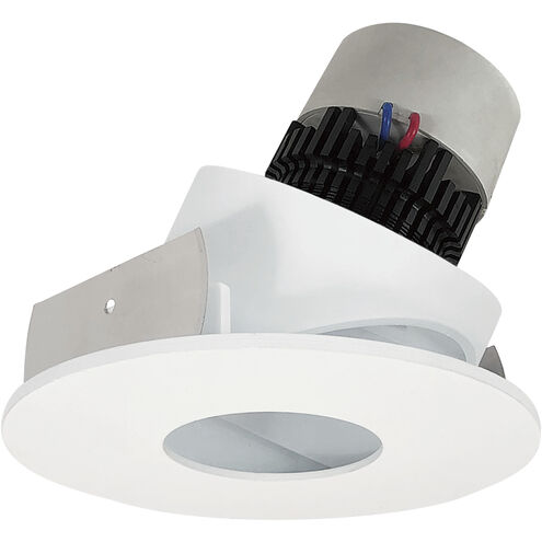 Pearl Matte Powder White Pinhole Adjustable Trim, Retrofit Round