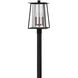 Walker 3 Light 20.75 inch Black with Antique Nickel Outdoor Post Mount Lantern in Non-LED