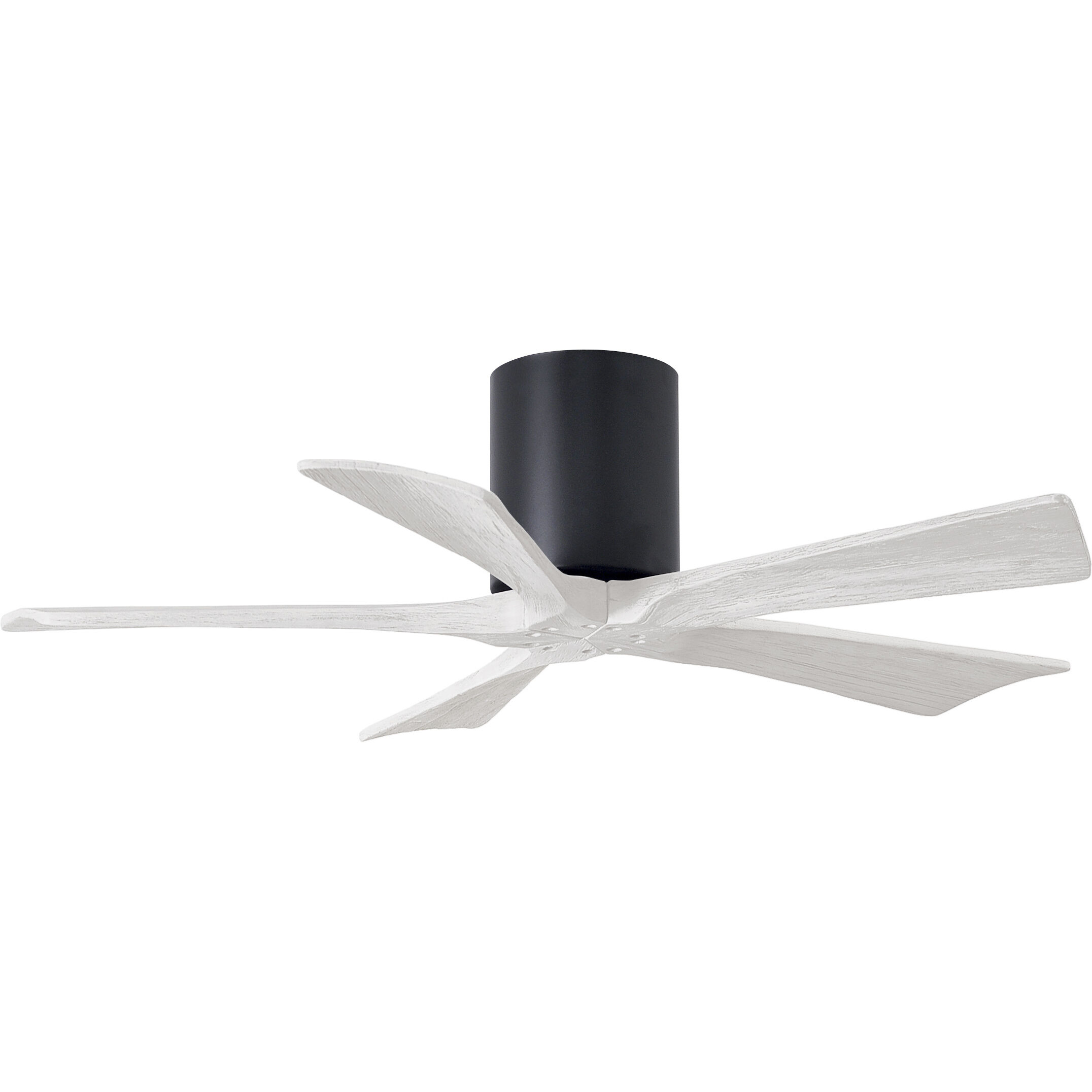 Atlas Irene-5H 42 inch Matte Black with Matte White Blades Flush Mount Paddle Fan, Flush Mounted