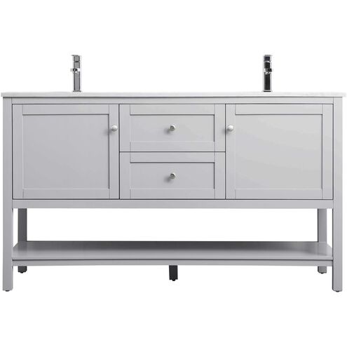 Heath 60 X 21.5 X 35 inch Grey Vanity Sink Set