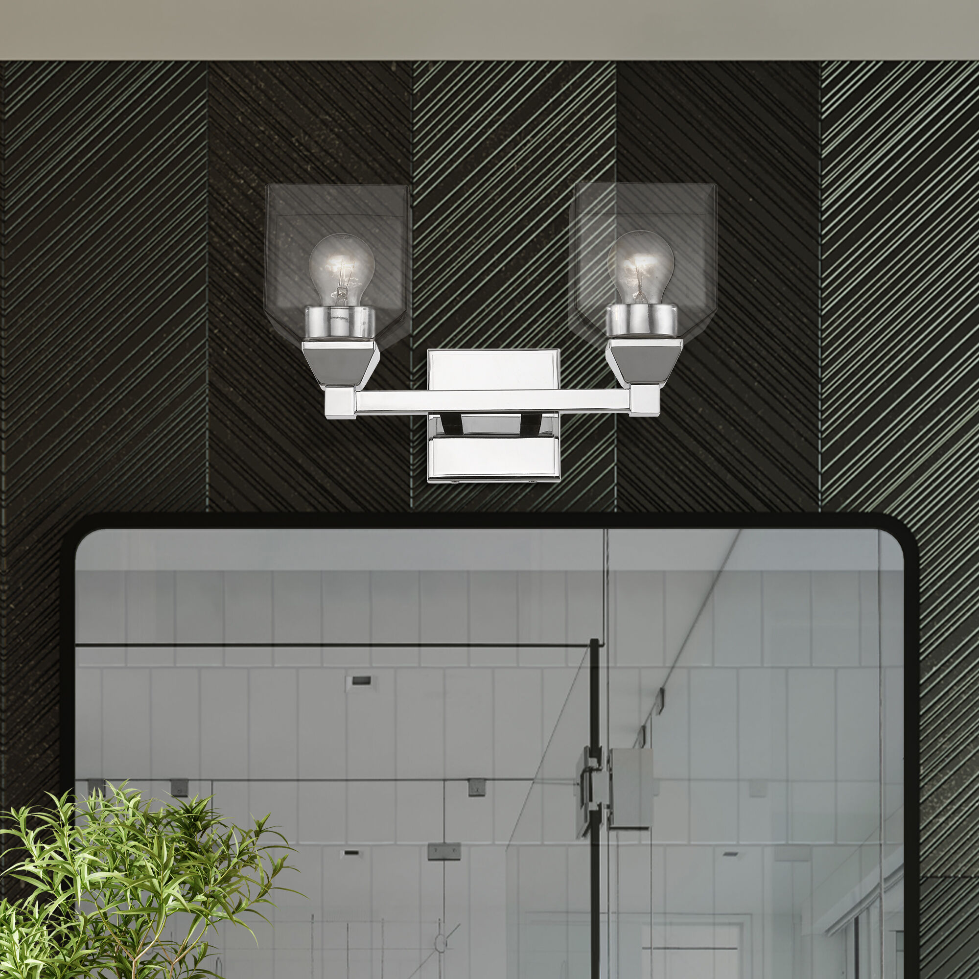 Aragon 2 Light 15 inch Polished Chrome Vanity Sconce Wall Light