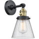 Franklin Restoration Small Cone LED 6 inch Black Antique Brass Sconce Wall Light, Franklin Restoration