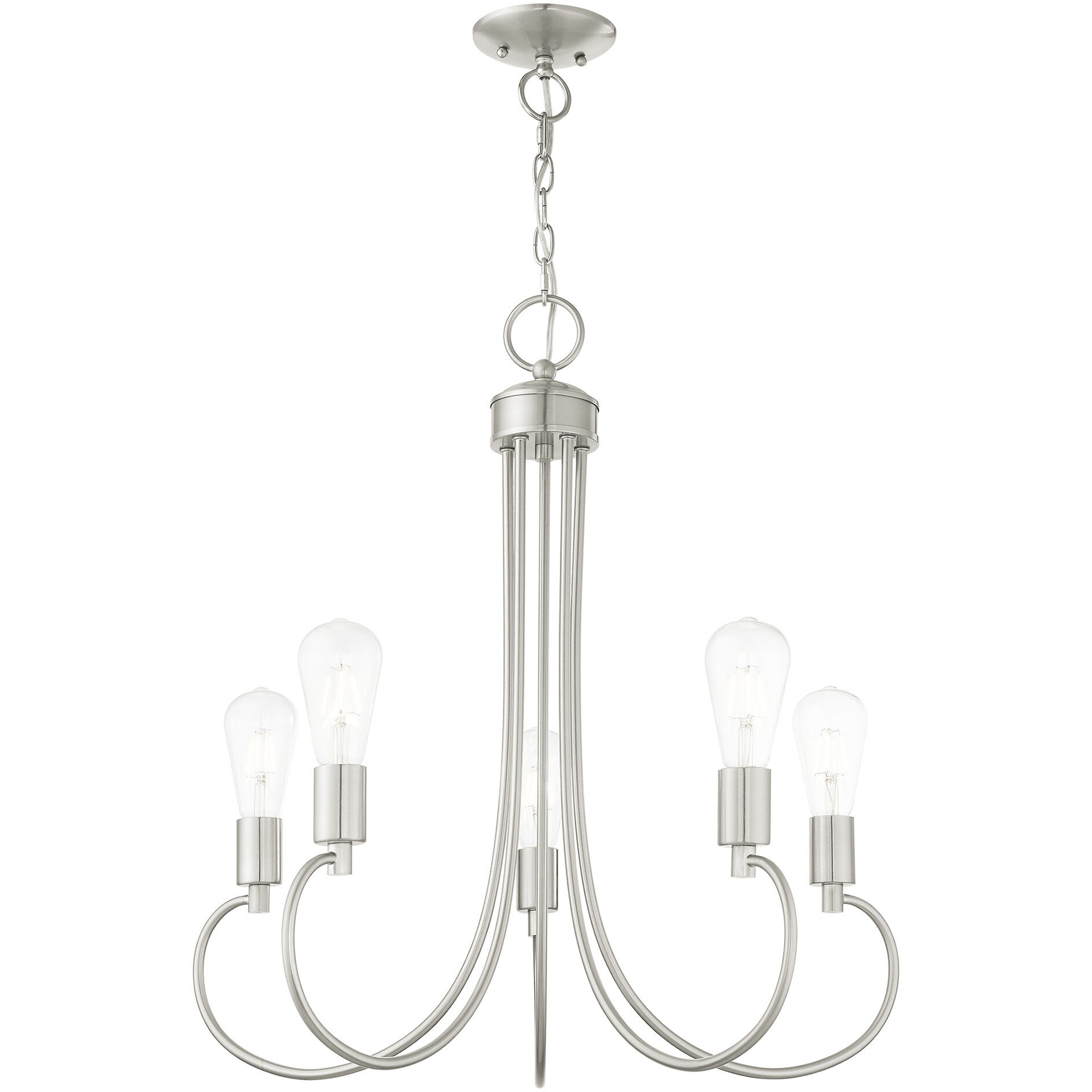 Bari 5 Light 25 inch Brushed Nickel Chandelier Ceiling Light