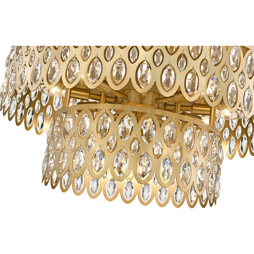 Dealey 12 Light 24 inch Heirloom Brass Flush Mount Ceiling Light