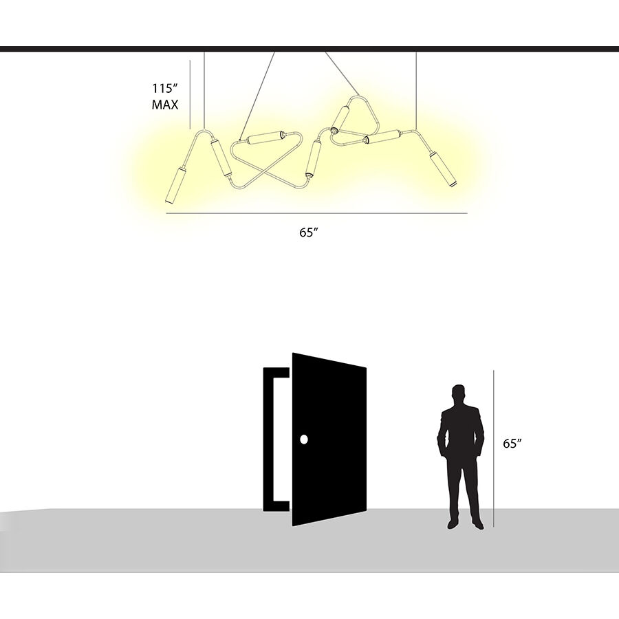 Firefly LED 65 inch Polished Nickel Chandelier Ceiling Light