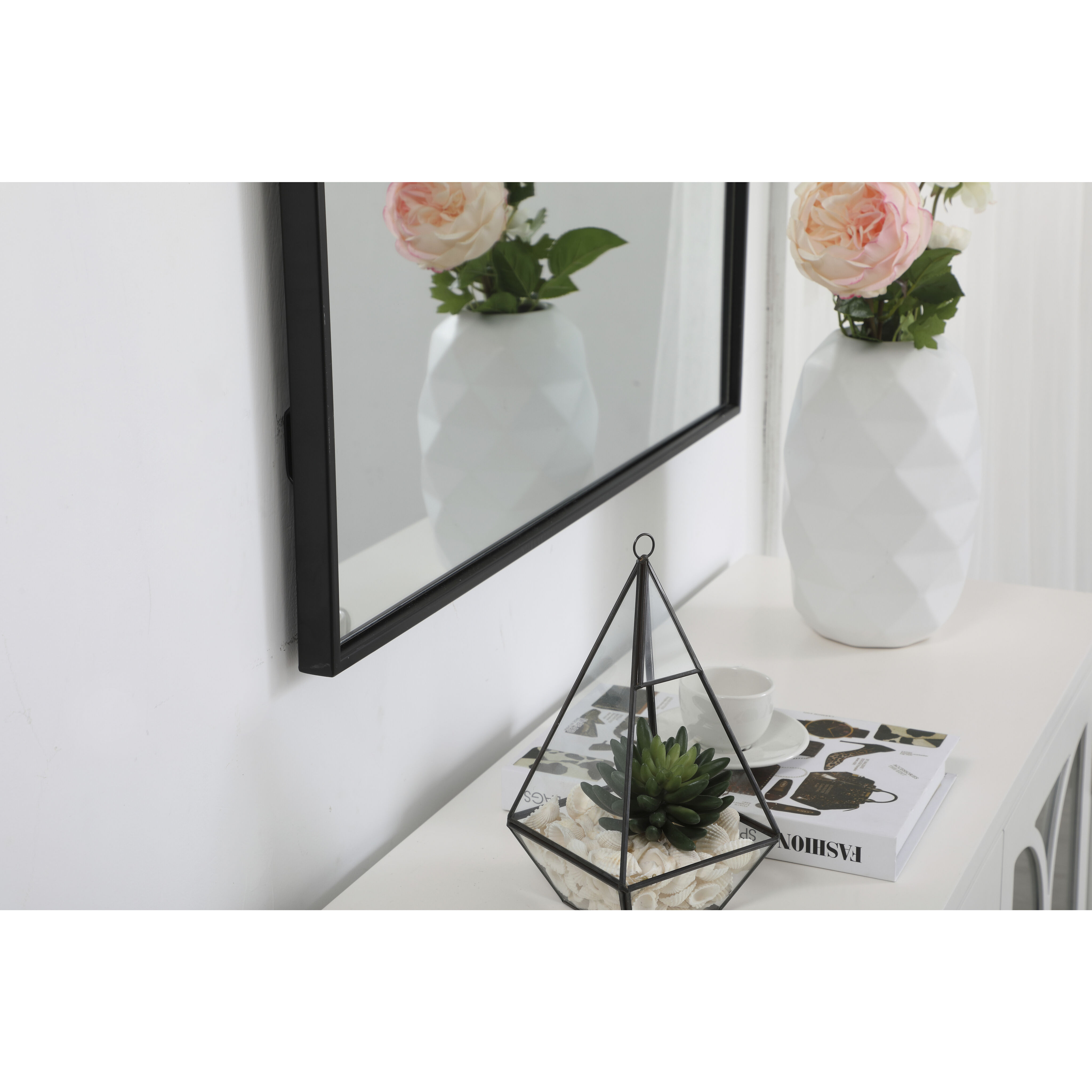 Monet 48 X 30 inch Black Wall Mirror