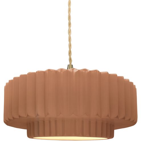 Radiance LED 14.5 inch Adobe and Brushed Brass Pendant Ceiling Light