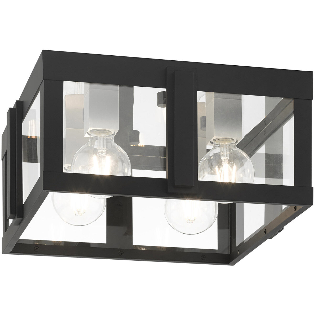 Lexington 4 Light 16 inch Black Outdoor Flush Mount