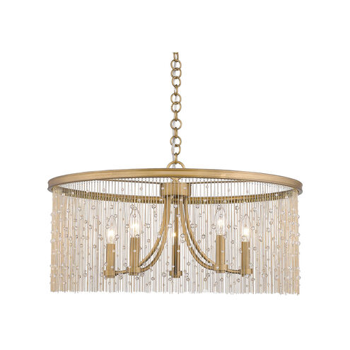 Marilyn 5 Light 25 inch Peruvian Gold Chandelier Ceiling Light