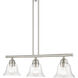 Moreland 3 Light 30 inch Brushed Nickel Linear Chandelier Ceiling Light