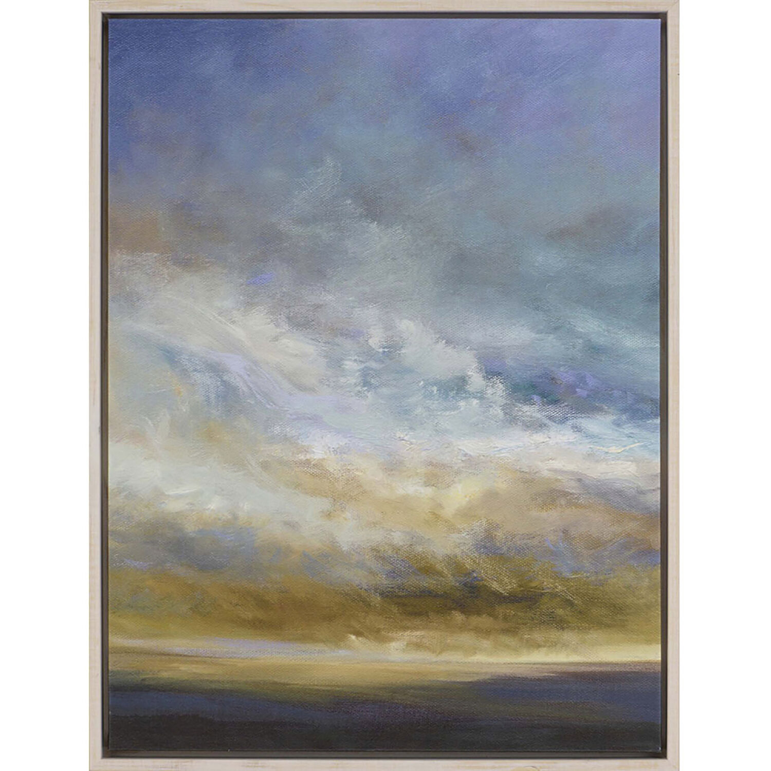 Coastal Clouds Blue and Yellow and Turquoise and Gray Canvas
