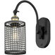 Nestbrook Sconce Wall Light in Black Antique Brass, Matte Black