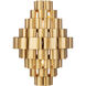 Totally Tubular 2 Light 12 inch Antique Gold and Carbon Black Sconce Wall Light