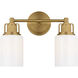 C&M by Chapman & Myers Ashford 2 Light 13.5 inch Burnished Brass Bath Vanity Wall Light