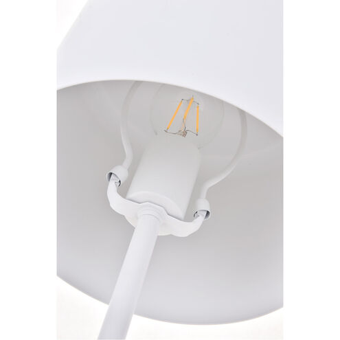 Exemplar 21 inch 40 watt White with White Marble Table lamp Portable Light