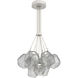 Gem LED 14 inch Salt White Cluster Pendant Ceiling Light in 3000K LED, Smoke