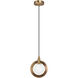 Astro 1 Light 7.5 inch Aged Gold Brass Pendant Ceiling Light in Aged Gold Brass and Opal Glass