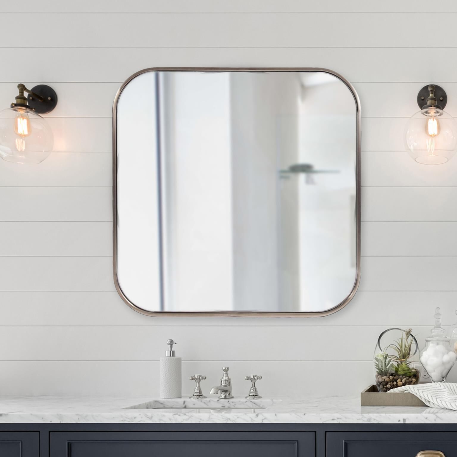Copenhagen 30 X 30 inch Brass Mirror