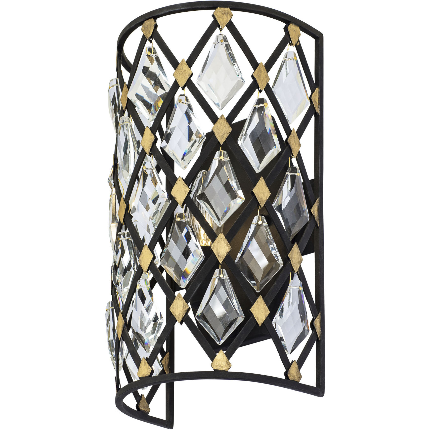 Windsor Sconce Wall Light in Carbon and Havana Gold