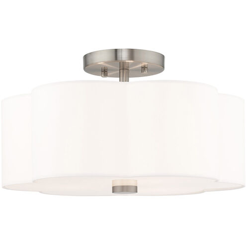 Chelsea 3 Light 15 inch Brushed Nickel Semi-Flush Mount Ceiling Light