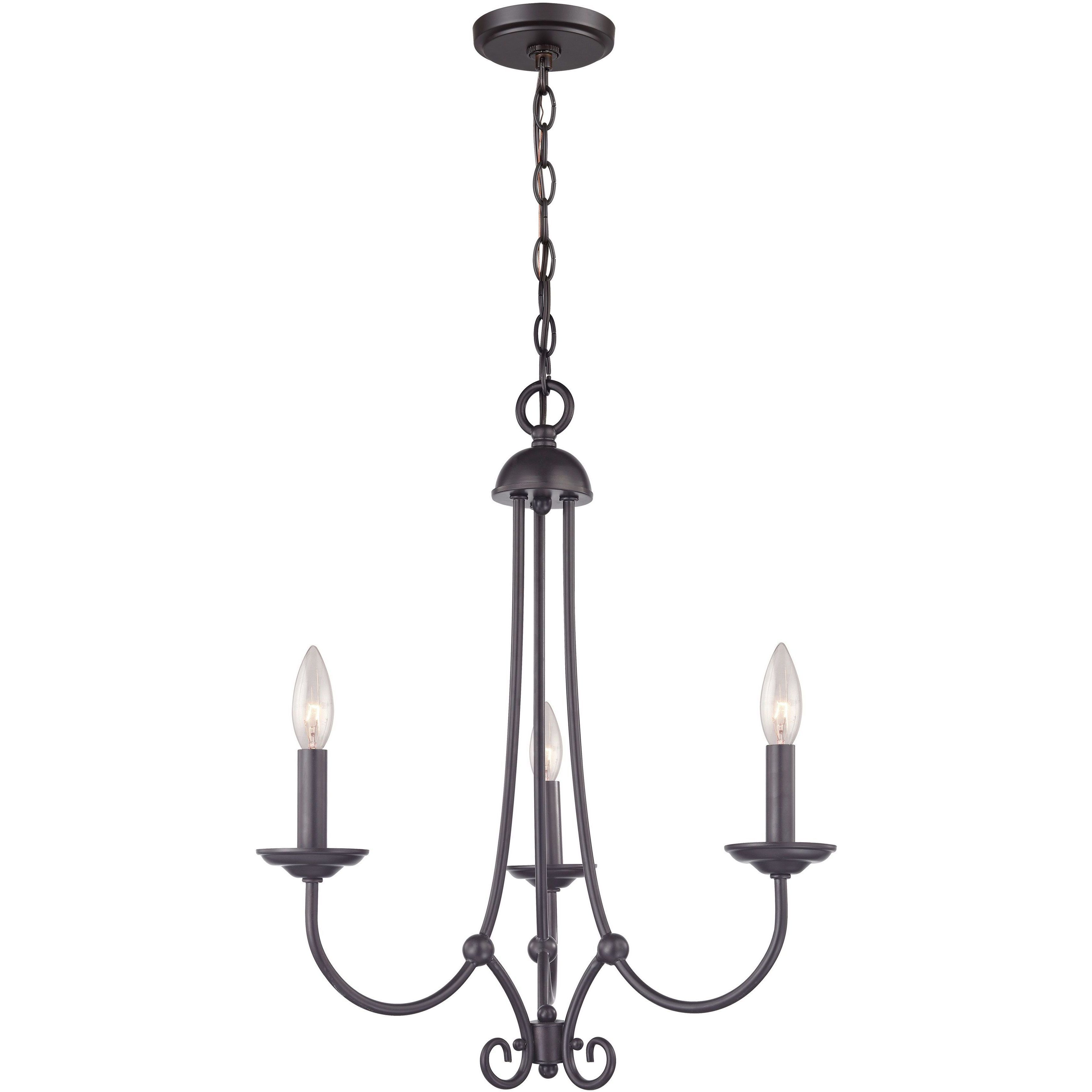 Montgomery 3 Light 20 inch Oil Rubbed Bronze Chandelier Ceiling Light