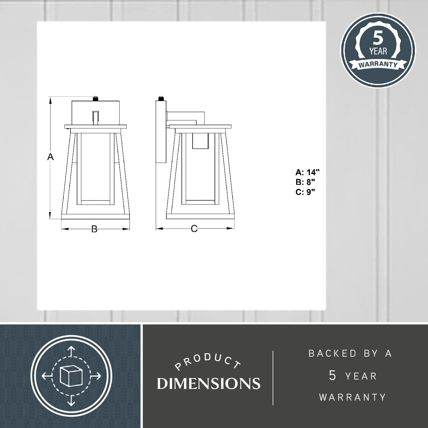 Blackwell LED 14 inch Matte Black Outdoor Wall