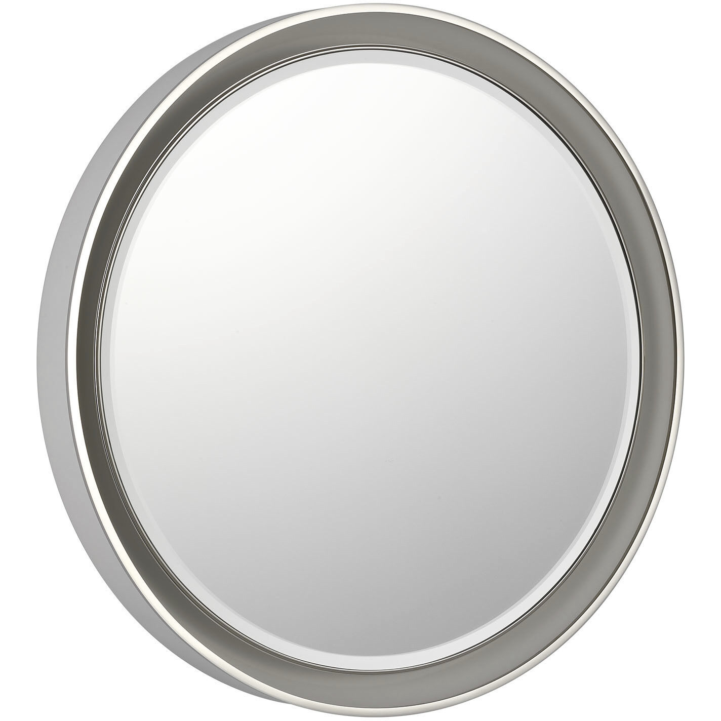 Thomas O'Brien Tricia 24 X 24 inch Matte White and Polished Nickel Illuminated Round Mirror