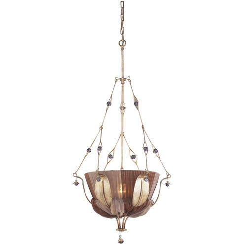 Olivissa 1 Light 19 inch Aged Silver with Purple and Brown Pendant Ceiling Light