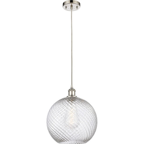 Ballston X-Large Twisted Swirl 1 Light 12 inch Polished Nickel Mini Pendant Ceiling Light, Ballston