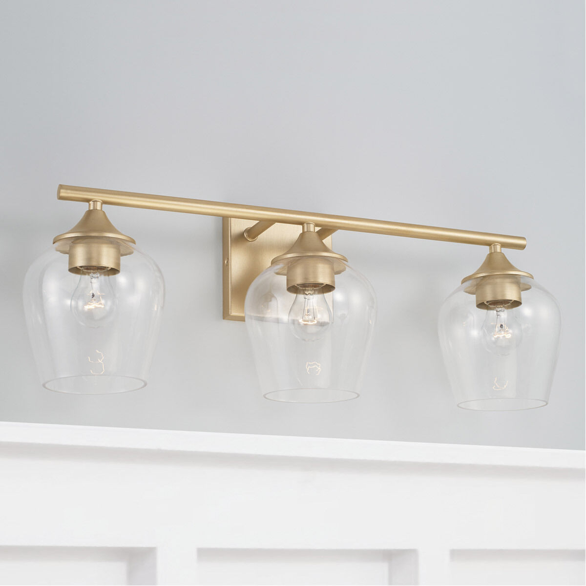 Elijah 3 Light 24 inch Soft Gold Vanity Light Wall Light