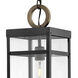 Open Air Porter LED 8 inch Black with Burnished Bronze Outdoor Hanging Lantern, Estate Series