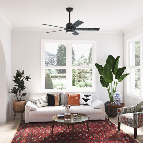 Erling 52 inch Matte Black with Salted Black/Matte Black Blades Ceiling Fan