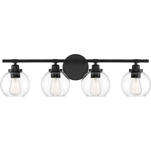 Carson 4 Light 30 inch Black Bathroom Vanity Light Wall Light, Essentials