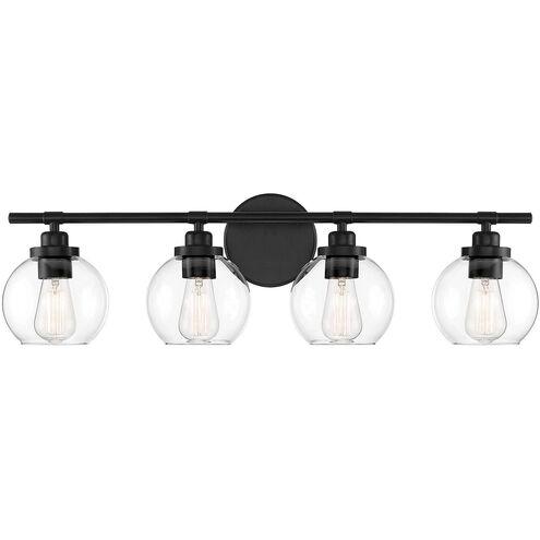 Carson 4 Light 30 inch Matte Black Vanity Light Wall Light, Essentials