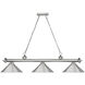 Cordon 3 Light 57.25 inch Brushed Nickel Billiard Ceiling Light in Brushed Nickel Steel