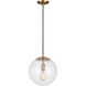 Abington 1 Light 12 inch Satin Brass Pendant Ceiling Light