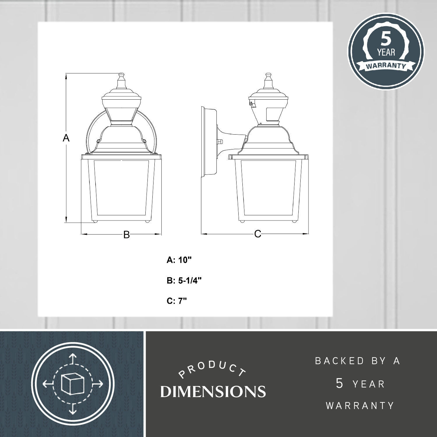 Bedford Textured Black Outdoor Motion Sensor