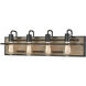 Copley 4 Light 27 inch Matte Black with Aspen Vanity Light Wall Light